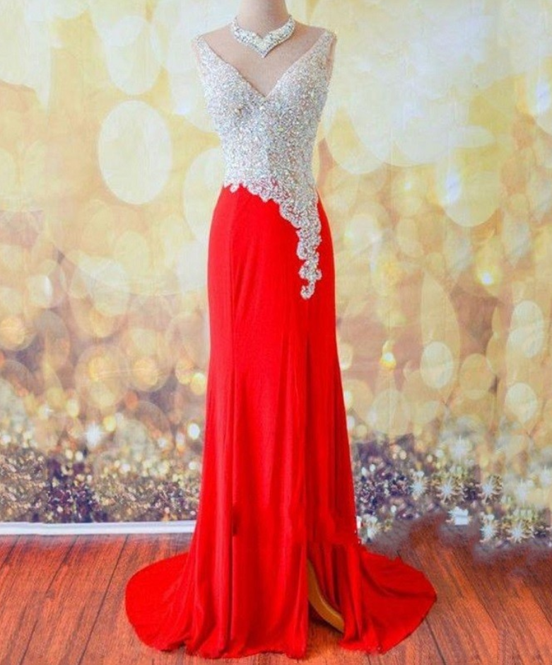Sheath Sexy Red Evening Party Dresses, Prom Dresses