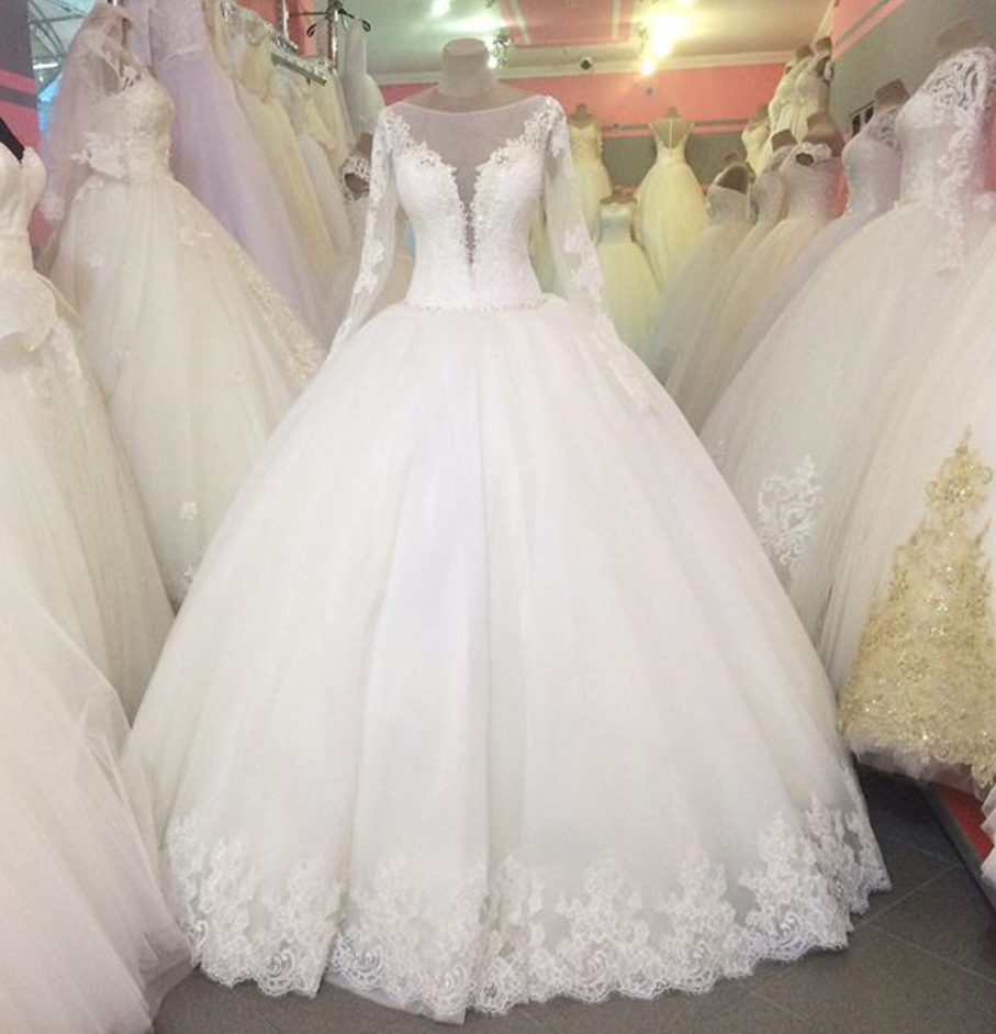Gorgeous Wedding Dress Long Sleeve Lace Ball Gowns Bridal Dresses on Luulla