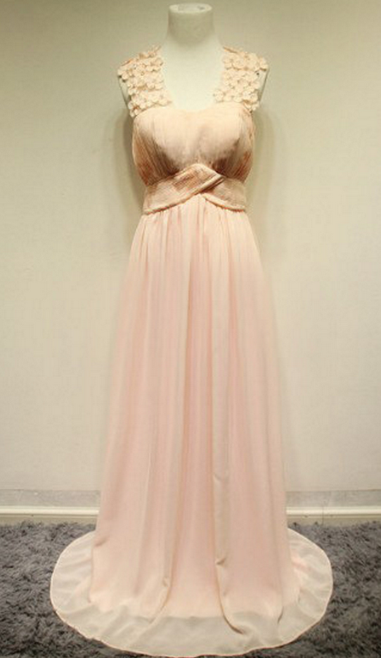 Prom Dresses, V-neck Long Chiffon Appliques Dresses For Party on Luulla