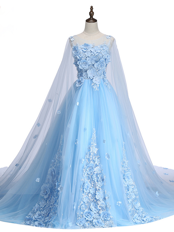 New Luruxy Evening Dress High-end The Bride Banquet Blue Lace Flower ...