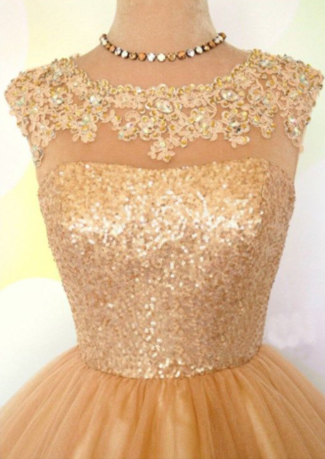 Dress, Short Dress, Gold Dress, Short Prom Dress, Party Prom
