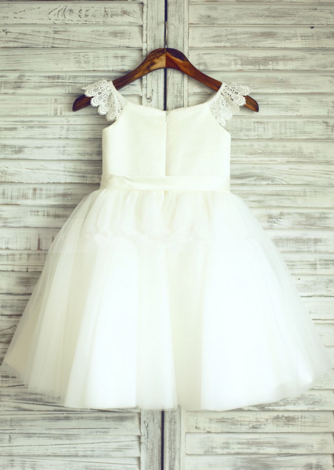 Flower Girl Dresses Ivory Flower Girl Dress With Ribbon Sash Flower ...