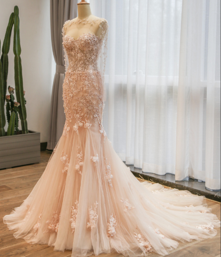 Fairytale Mermaid Sweetheart Sequin Long Wedding Dress With Veil main image 1