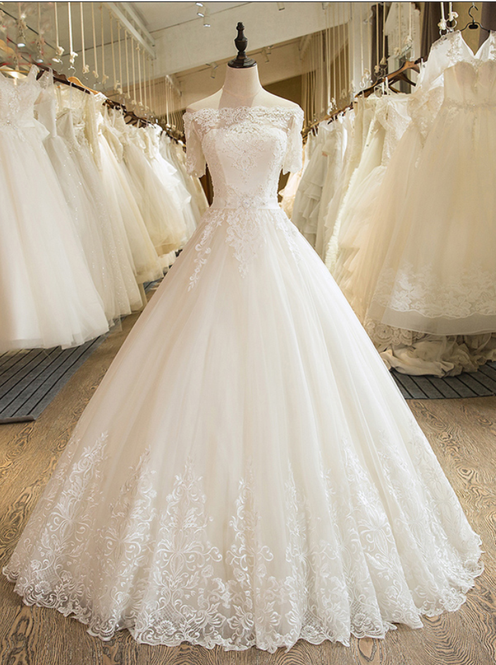 Aline Lace Wedding Dress, Tulle Wedding Dresses, Bridal Dress,custom