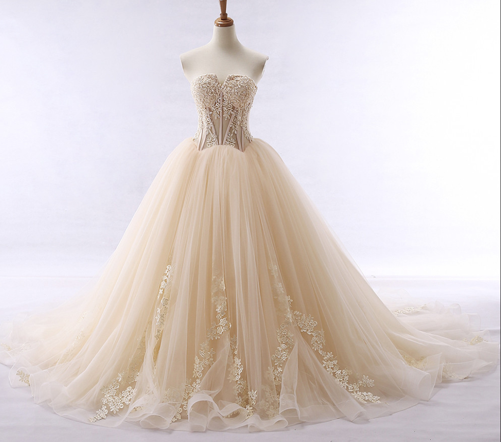 Light Champagne Lace Tulle Prom Dresses with Full Sleeve 2018 Two Piece Prom Party Gowns Ruffles main image 1