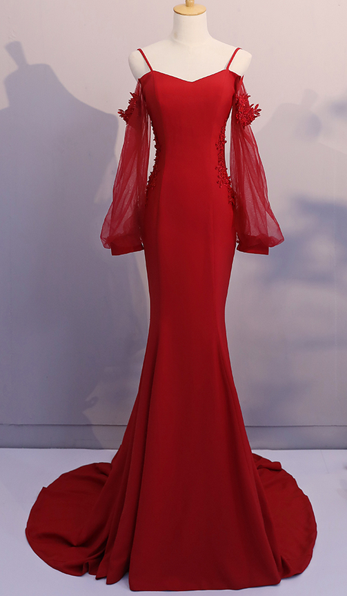 Sexy Back Open Prom Dress,Long Elegant Prom Dresses,Red Party Gown     fg3073