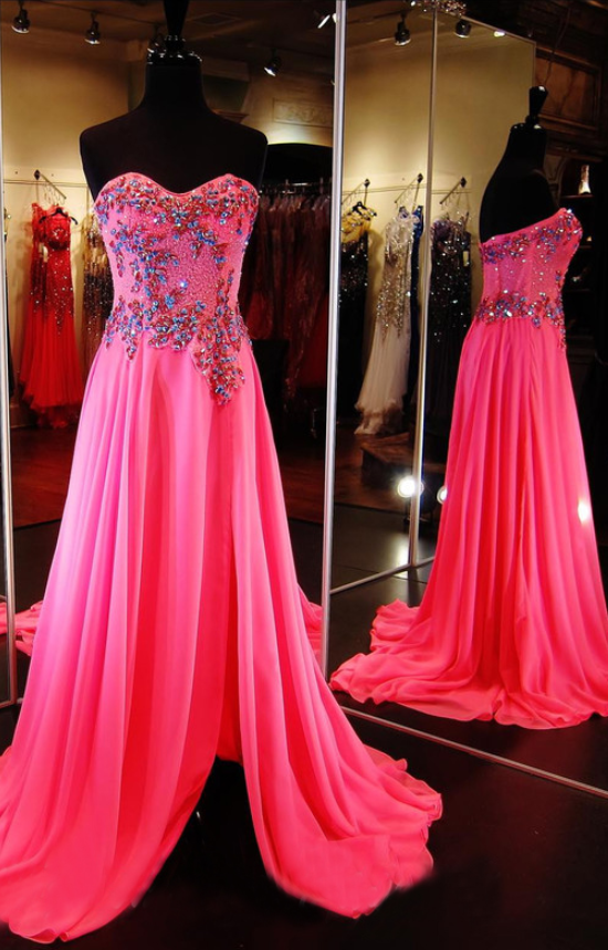 Pink Prom Dress,junior Senior Prom Dresses, Prom Gown, Prom Dress Pink