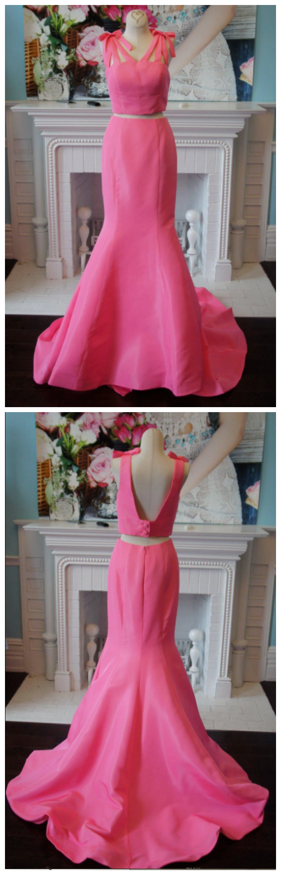 Mermaid Long Prom Dress, 2 Pieces Formal Evening Dress on Luulla