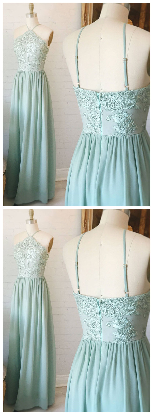 Green Princess Tiered Beaded A Line Long Prom Dress