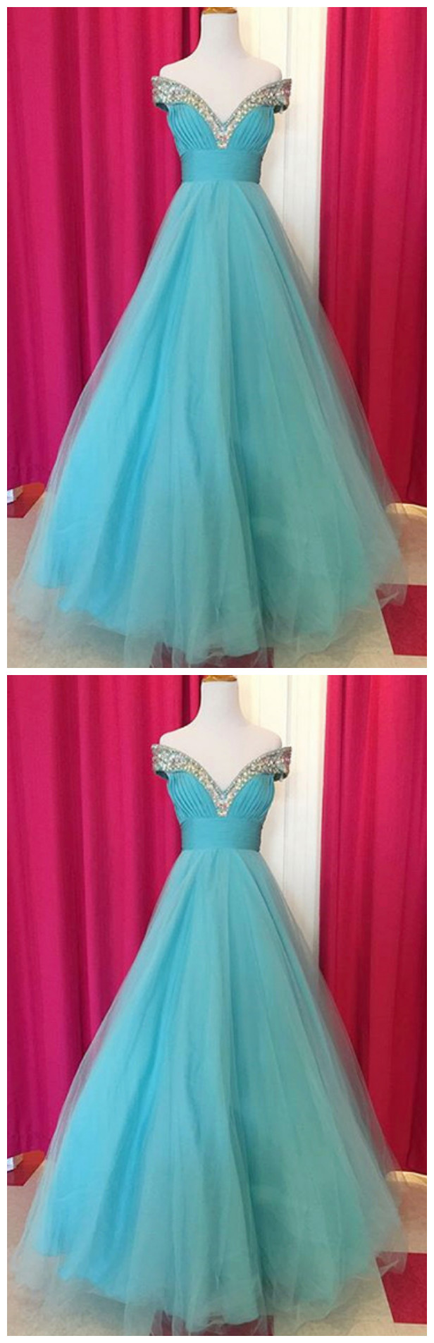 Fashion Off the Shoulder  Ruched/Pleats Floor-Length Prom Dress main image 1