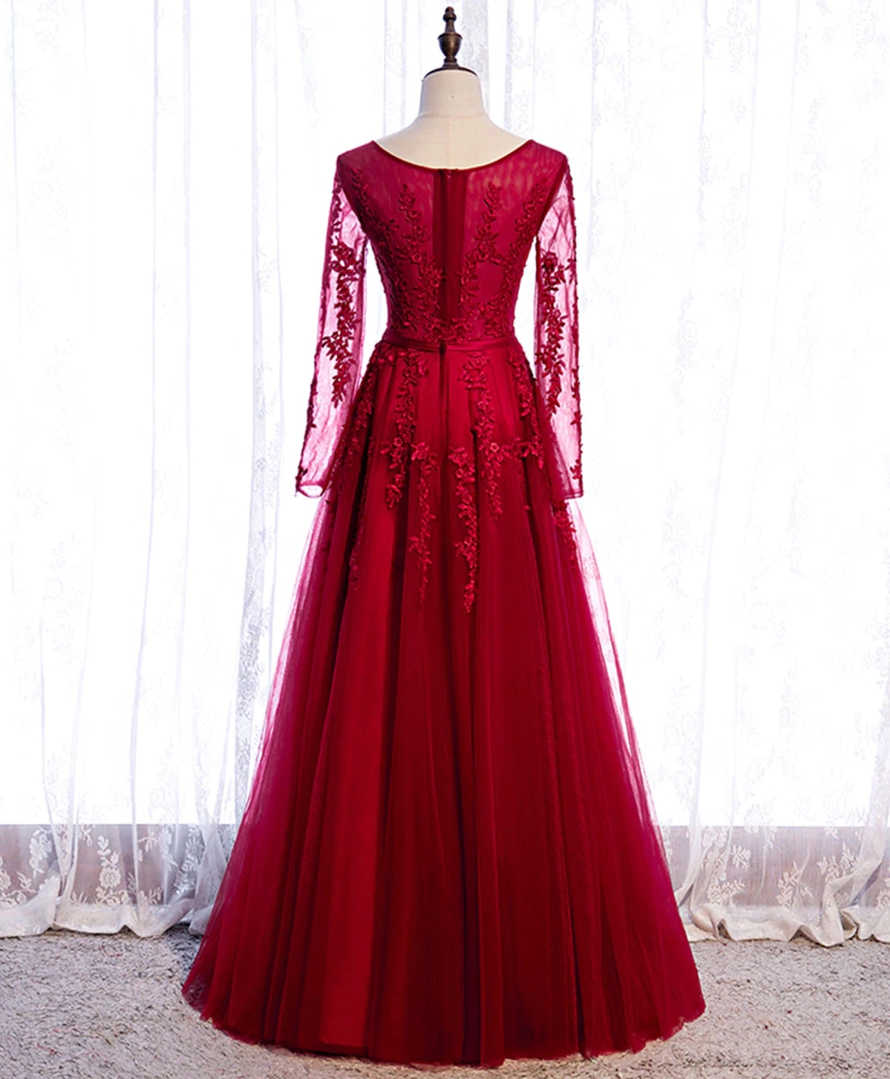 Prom Dresses,round Neck Tulle Lace Long Prom Dress Evening Dress on Luulla