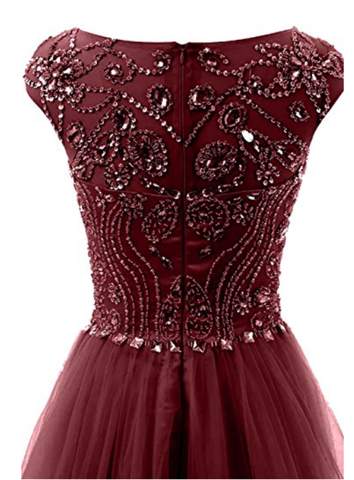 Elegant Floor Length Bridesmaid Cap Sleeve Prom Evening Dresses on Luulla